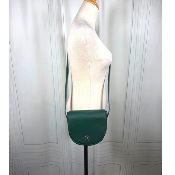 Urban Outfitters Handbags - Urban Outfitters Forest Green Saddle Crossbody Bag Silver Turnlock Accent